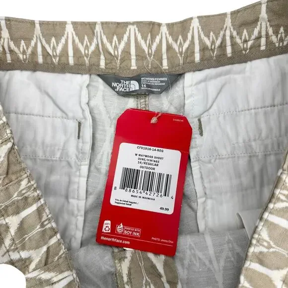 NWT THE NORTH FACE Women's Maywood Linen Blend Short Sz 14 Dune / Vintage - Picture 7 of 8